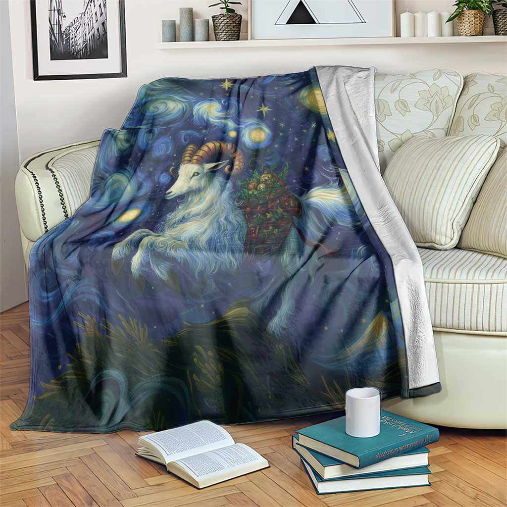 Yule Goat Starry Night Blanket