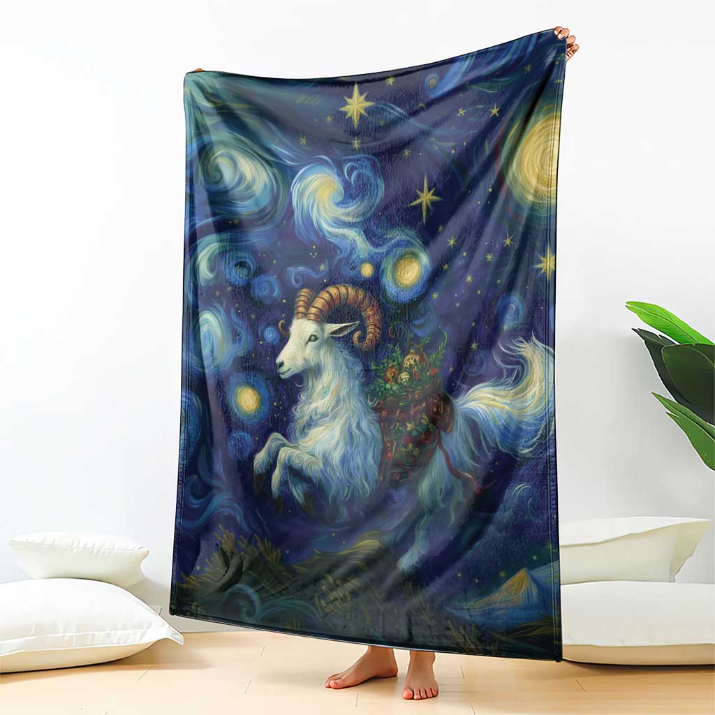 Yule Goat Starry Night Blanket