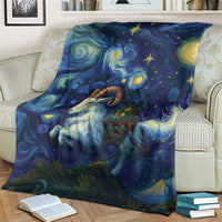 Yule Goat Starry Night Blanket