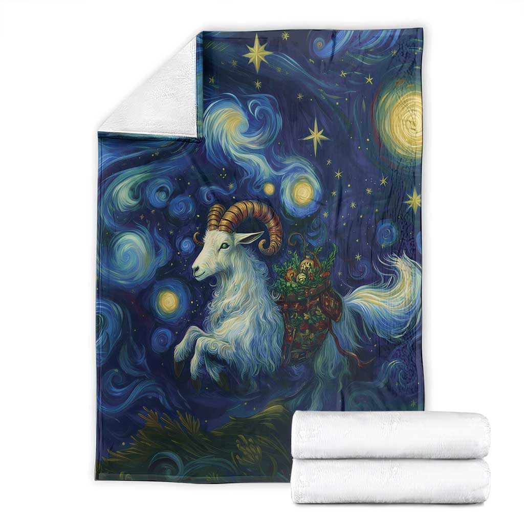 Yule Goat Starry Night Blanket