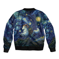 Yule Goat Starry Night Bomber Jacket LT9 - Wonder Print Shop