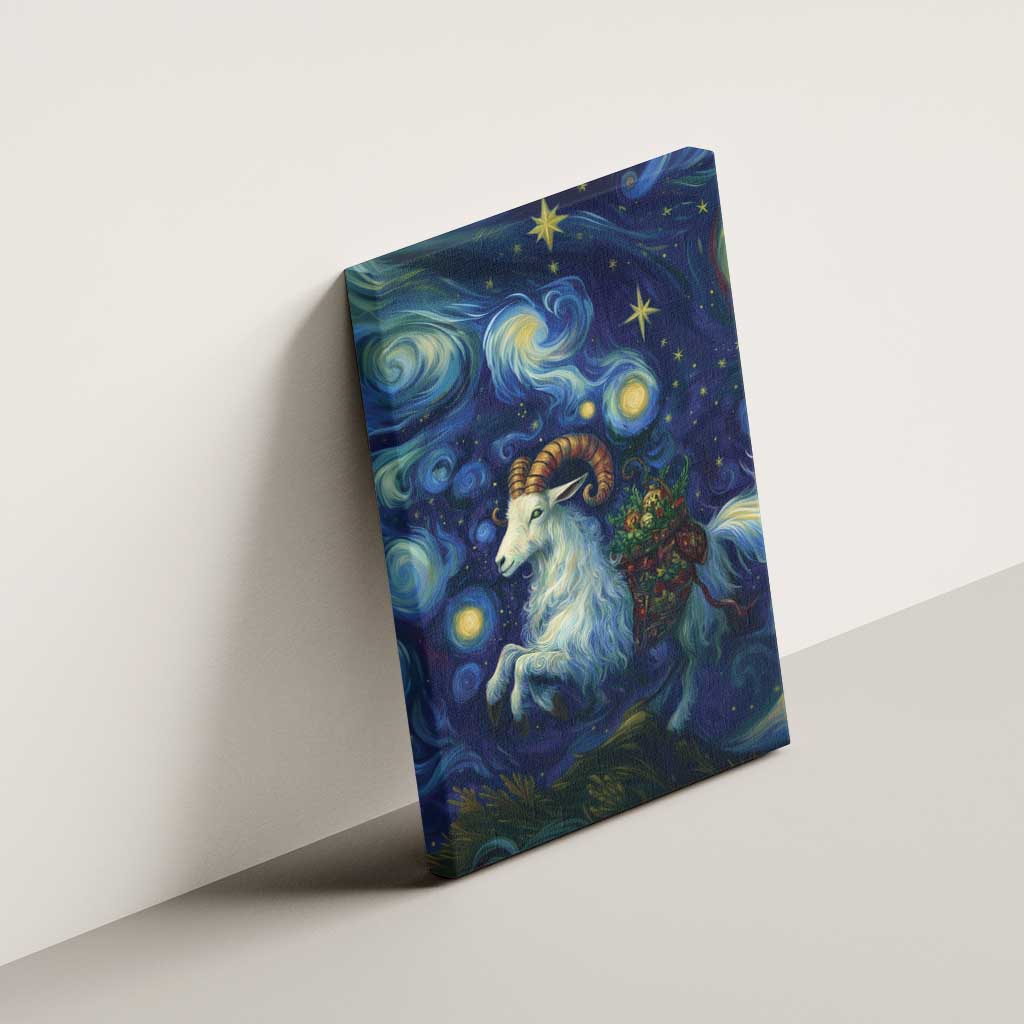 Yule Goat Starry Night Canvas Wall Art LT9 - Wonder Print Shop