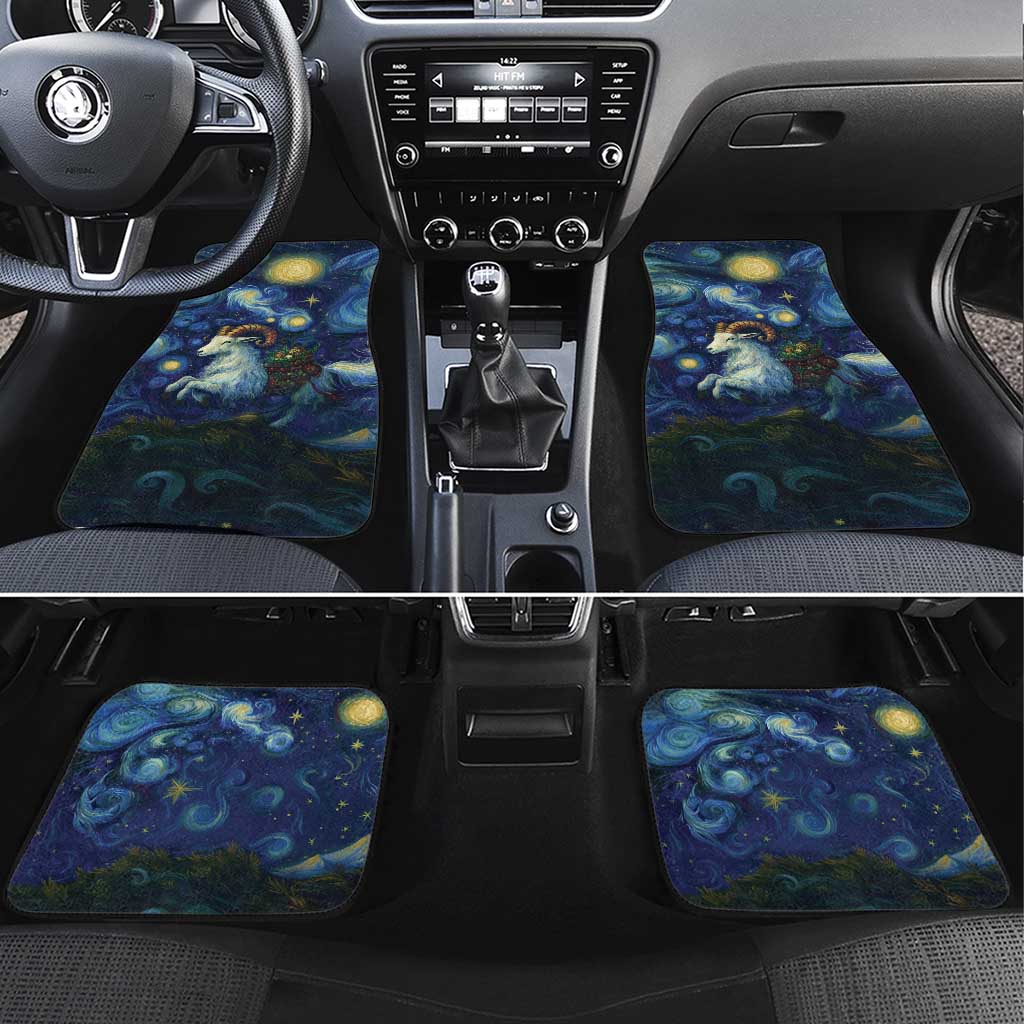 Yule Goat Starry Night Car Mats LT9 - Wonder Print Shop
