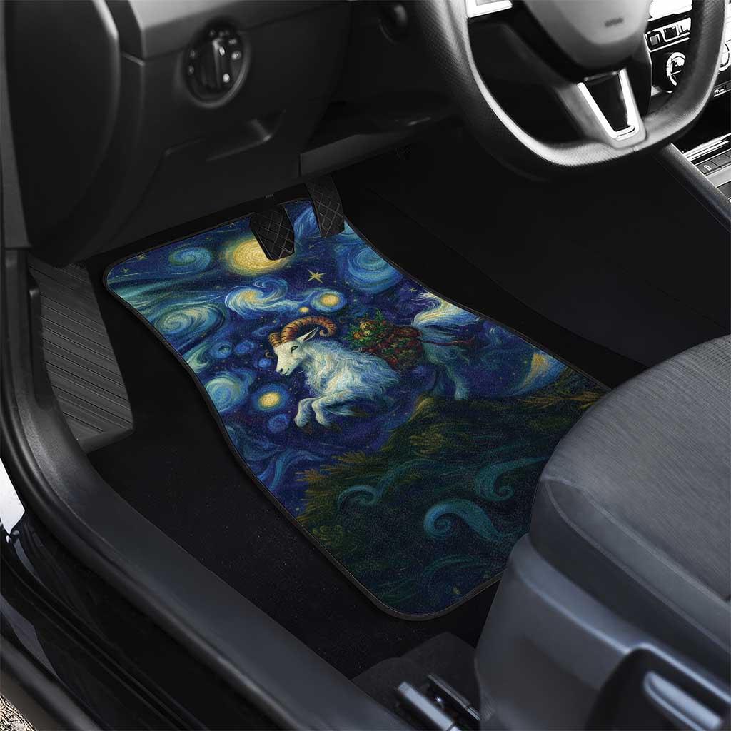 Yule Goat Starry Night Car Mats LT9 - Wonder Print Shop