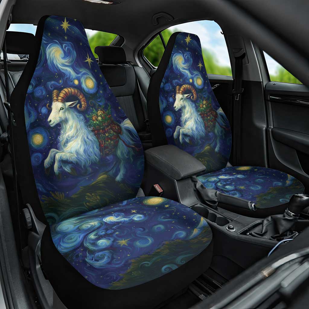 Yule Goat Starry Night Car Seat Cover LT9 - Wonder Print Shop