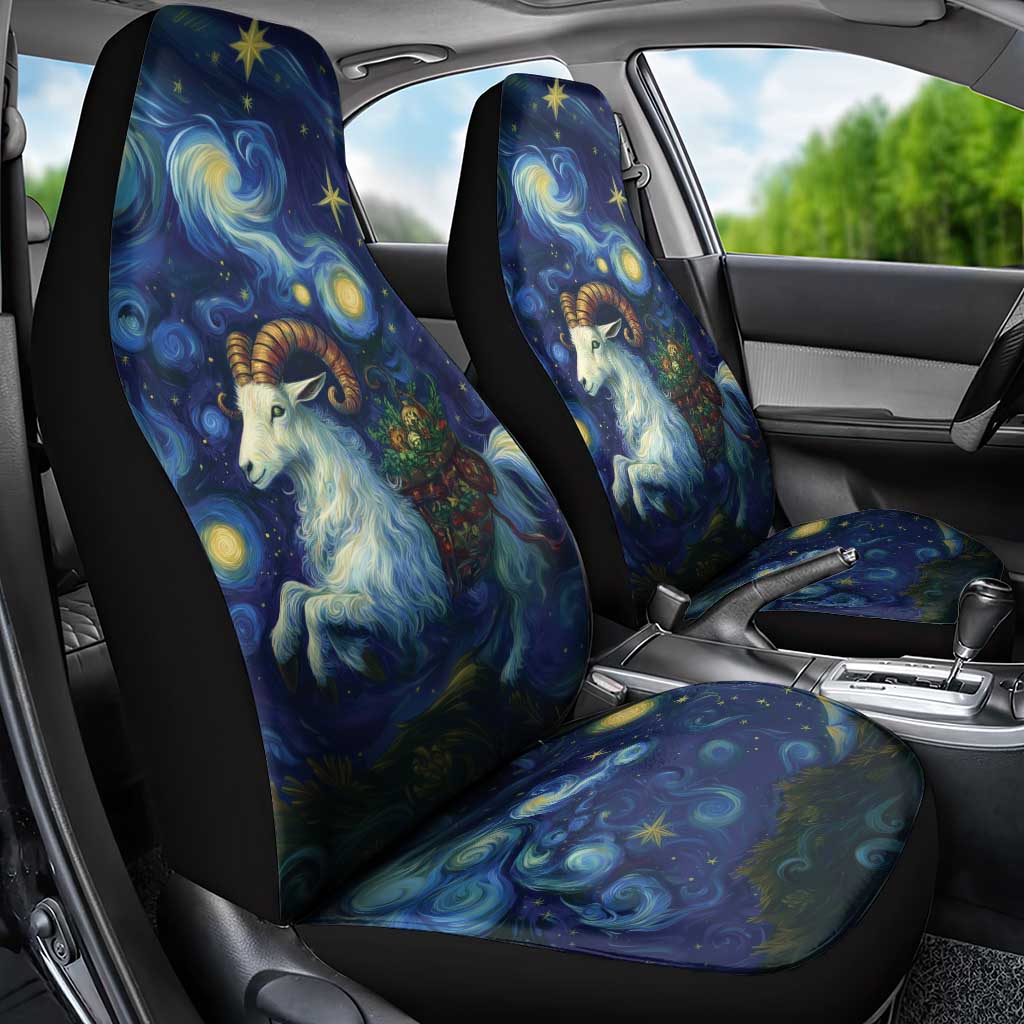 Yule Goat Starry Night Car Seat Cover LT9 - Wonder Print Shop