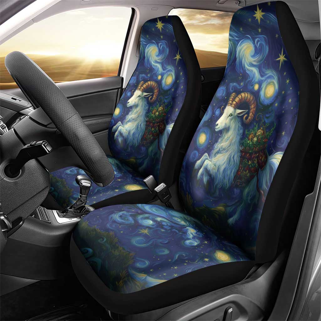 Yule Goat Starry Night Car Seat Cover LT9 - Wonder Print Shop