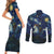 Yule Goat Starry Night Couples Matching Short Sleeve Bodycon Dress and Long Sleeve Button Shirt LT9 - Wonder Print Shop