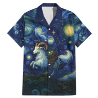 Yule Goat Starry Night Family Matching Mermaid Dress and Hawaiian Shirt LT9 - Wonder Print Shop