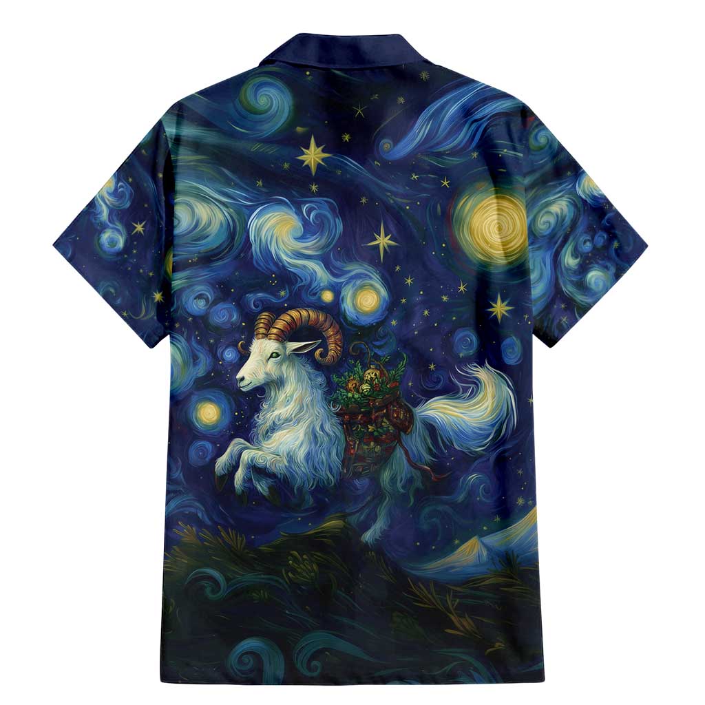 Yule Goat Starry Night Family Matching Mermaid Dress and Hawaiian Shirt LT9 - Wonder Print Shop