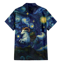 Yule Goat Starry Night Family Matching Mermaid Dress and Hawaiian Shirt LT9 - Wonder Print Shop