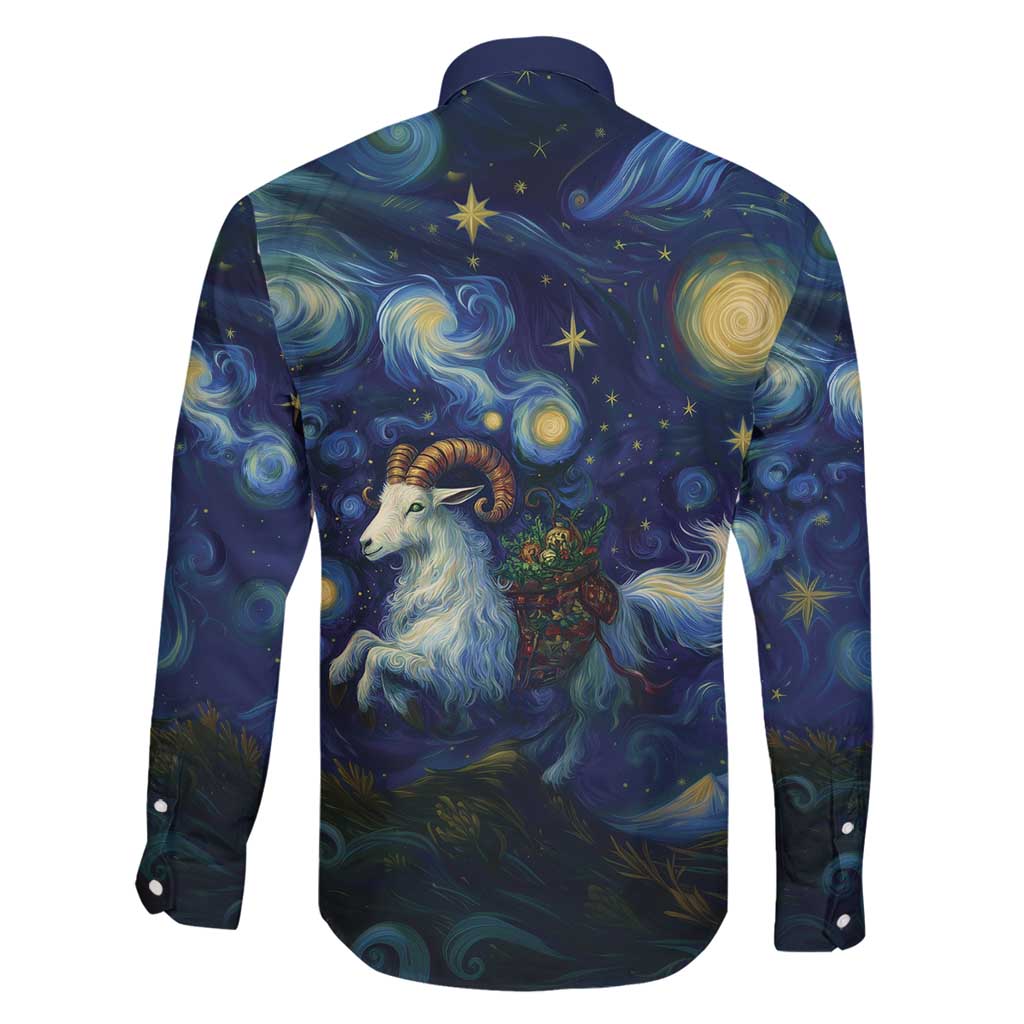 Yule Goat Starry Night Family Matching Mermaid Dress and Hawaiian Shirt LT9 - Wonder Print Shop