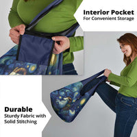 Yule Goat Starry Night Grocery Bag