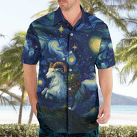 Yule Goat Starry Night Hawaiian Shirt - Wonder Print Shop
