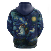 Yule Goat Starry Night Hoodie - Wonder Print Shop