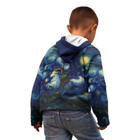 Yule Goat Starry Night Kid Hoodie - Wonder Print Shop