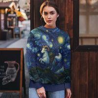 Yule Goat Starry Night Ugly Christmas Sweater - Wonder Print Shop
