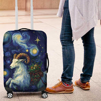 Yule Goat Starry Night Luggage Cover - Wonder Print Shop