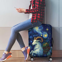 Yule Goat Starry Night Luggage Cover - Wonder Print Shop