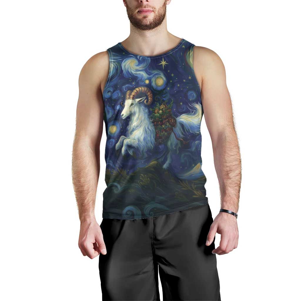 Yule Goat Starry Night Men Tank Top - Wonder Print Shop