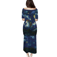 Yule Goat Starry Night Puletasi - Wonder Print Shop