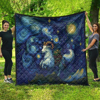 Yule Goat Starry Night Quilt - Wonder Print Shop