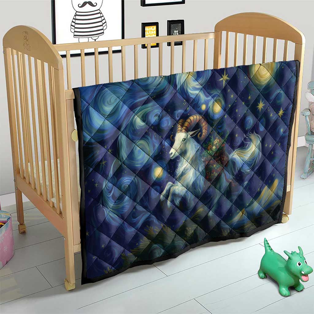 Yule Goat Starry Night Quilt - Wonder Print Shop
