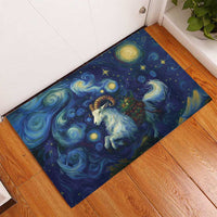 Yule Goat Starry Night Rubber Doormat - Wonder Print Shop