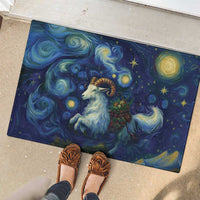 Yule Goat Starry Night Rubber Doormat - Wonder Print Shop