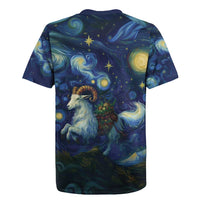 Yule Goat Starry Night Rugby Jersey - Wonder Print Shop
