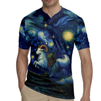 Yule Goat Starry Night Rugby Jersey - Wonder Print Shop
