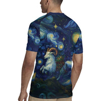 Yule Goat Starry Night Rugby Jersey - Wonder Print Shop