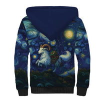 Yule Goat Starry Night Sherpa Hoodie - Wonder Print Shop