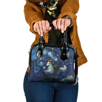 Yule Goat Starry Night Shoulder Handbag