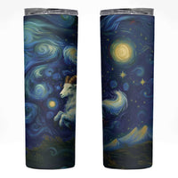 Yule Goat Starry Night Skinny Tumbler - Wonder Print Shop