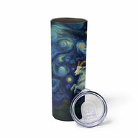 Yule Goat Starry Night Skinny Tumbler - Wonder Print Shop