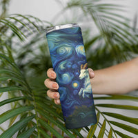 Yule Goat Starry Night Skinny Tumbler - Wonder Print Shop