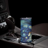 Yule Goat Starry Night Skinny Tumbler - Wonder Print Shop