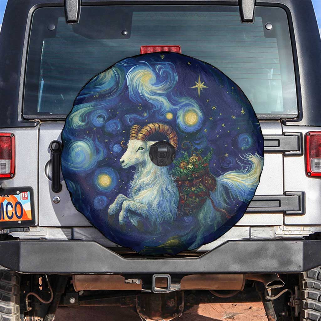 Yule Goat Starry Night Spare Tire Cover - Wonder Print Shop