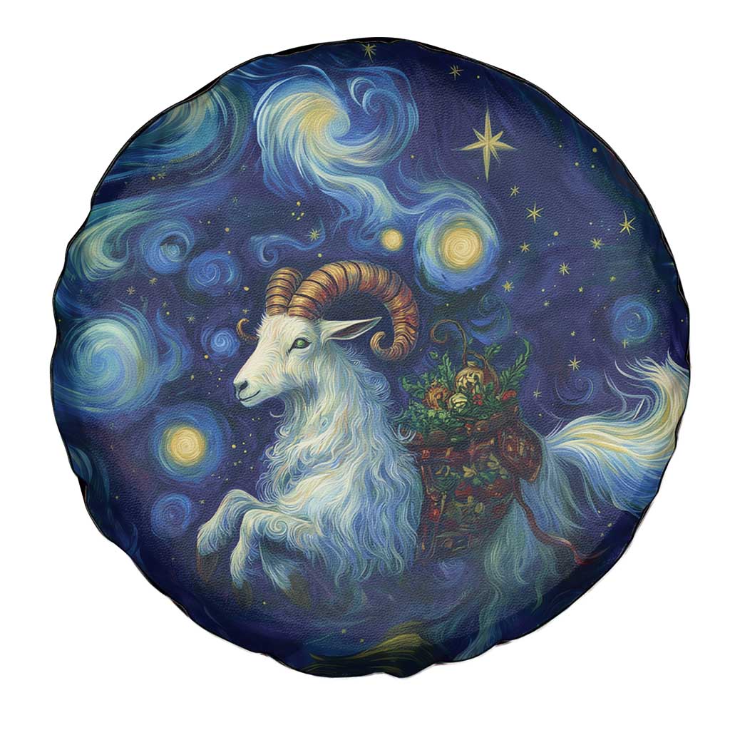 Yule Goat Starry Night Spare Tire Cover - Wonder Print Shop
