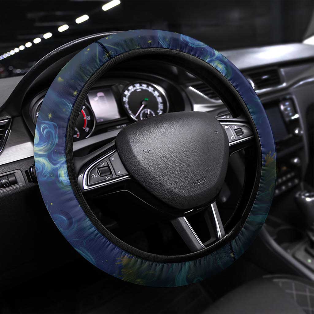 Yule Goat Starry Night Steering Wheel Cover - Wonder Print Shop