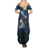 Yule Goat Starry Night Summer Maxi Dress - Wonder Print Shop