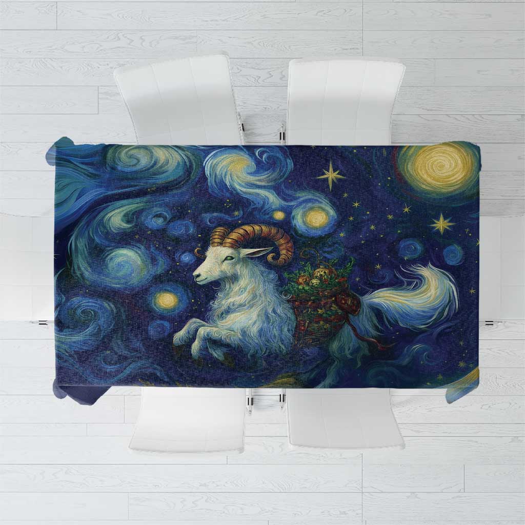 Yule Goat Starry Night Tablecloth - Wonder Print Shop