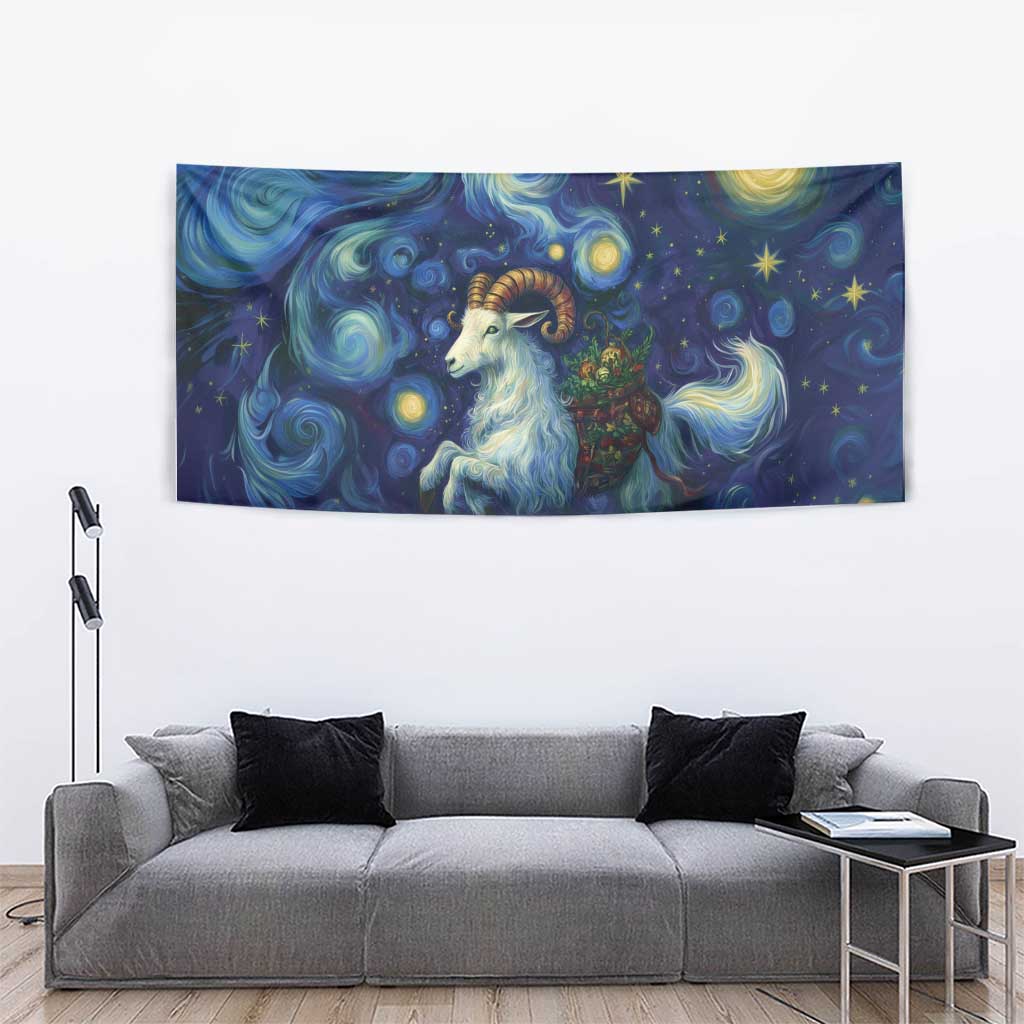 Yule Goat Starry Night Tapestry - Wonder Print Shop