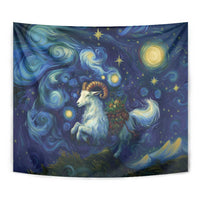 Yule Goat Starry Night Tapestry - Wonder Print Shop