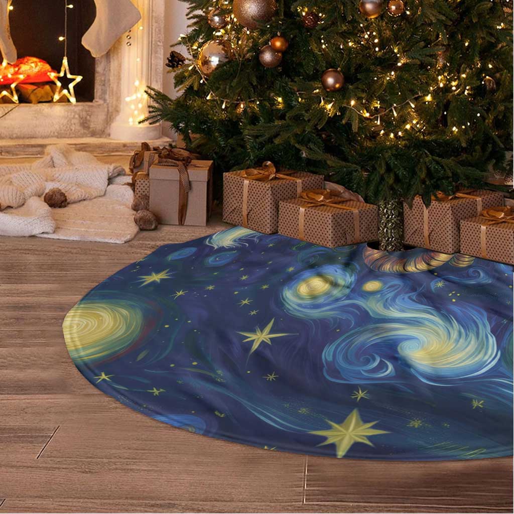 Yule Goat Starry Night Tree Skirt - Wonder Print Shop