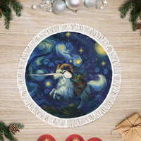 Yule Goat Starry Night Tree Skirt - Wonder Print Shop