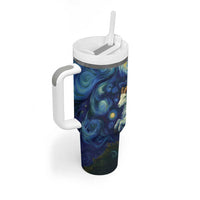 Yule Goat Starry Night Tumbler With Handle - Wonder Print Shop