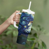 Yule Goat Starry Night Tumbler With Handle - Wonder Print Shop