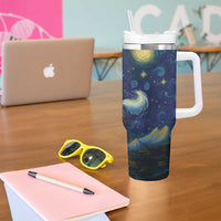 Yule Goat Starry Night Tumbler With Handle - Wonder Print Shop